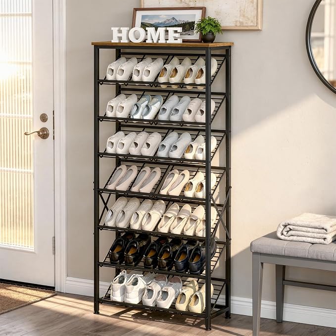 YATINEY 8-Tier Tall Shoes Rack, Slim Shoe Organizer - Image 2