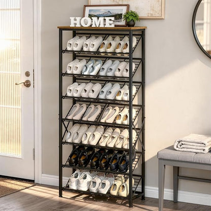 YATINEY 8-Tier Tall Shoes Rack, Slim Shoe Organizer - Image 2