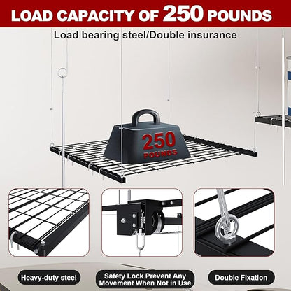 Montary 4x4 FT Overhead Garage Storage Rack - Image 2