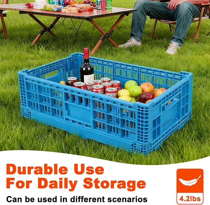 52L Plastic Collapsible Storage Bins - Image 6
