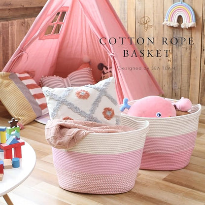 Sea Team Oval Large Cotton Rope Woven Storage Basket - Image 2