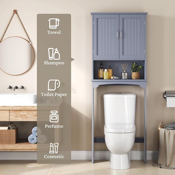 Yaheetech Over the Toilet Storage Cabinet, Bathroom Organizer, Open Compartment - Image 5