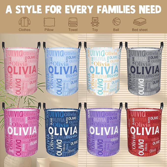 Custom Name Laundry Hamper, Personalized Laundry Basket - Image 6