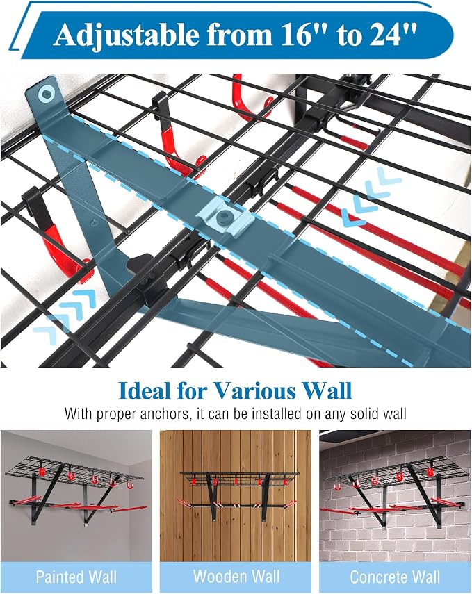 Mythinglogic Wall Mounted Ski Rack, Ski and Snowboard Storage Rack - Image 3