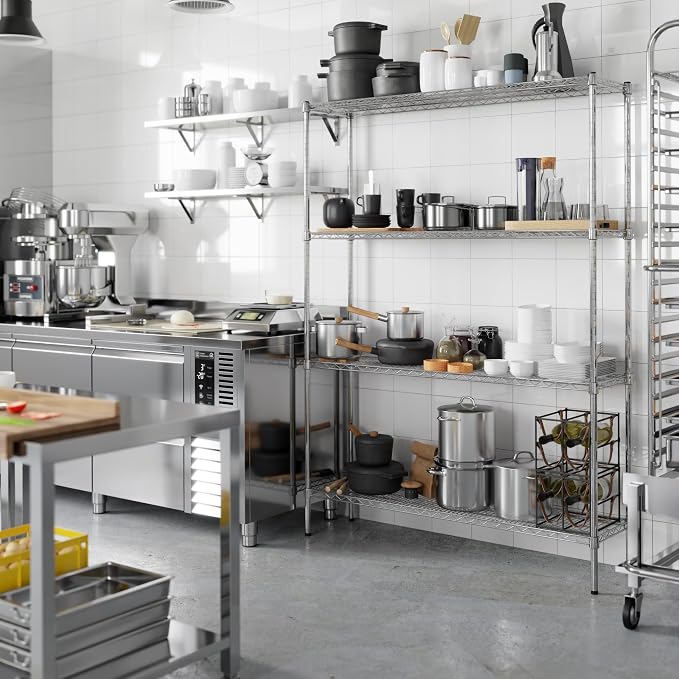 14" Deep x 54" Wide x 74" Height Wire Shelving Kit | 4-Tier | NSF Commercial - Image 5