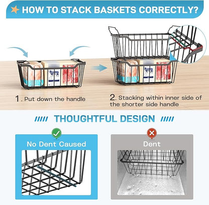 SUNALLY Freezer Organizer Bins, 8 Pack Stackable Chest Freezer Organizer - Image 3