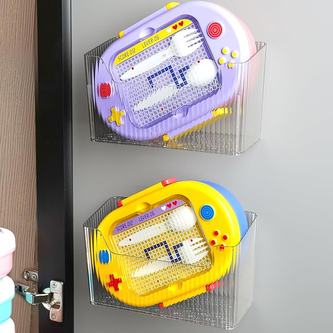 2 Pack Cabinet Door Organizer, Adhesive Wall Mounted Organizer Bins, Stackable - Image 3