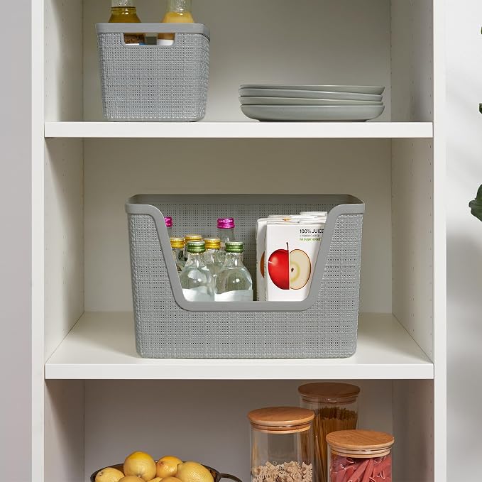 Curver Set of 4 Large 18L Easy Access Jute Decorative Plastic Organization and - Image 2