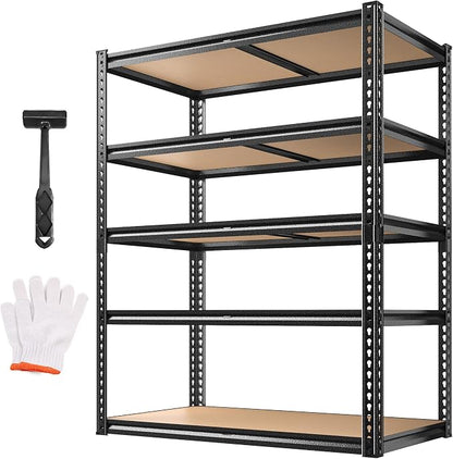 ROOMFAVE 5 Tier Garage Shelving Heavy Duty, 2200LBS Adjustable Storage Shelves by RoomFave-organizeyourjoy