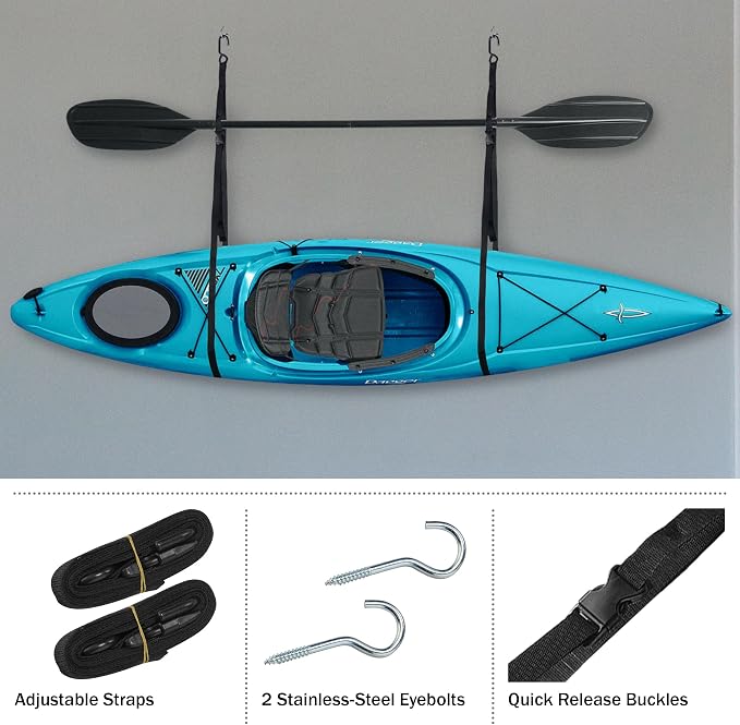 Kayak Rack -Capacity Wall or Ceiling Storage Straps - Image 5