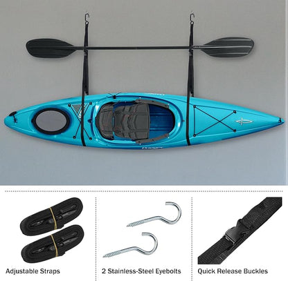 Kayak Rack -Capacity Wall or Ceiling Storage Straps - Image 5