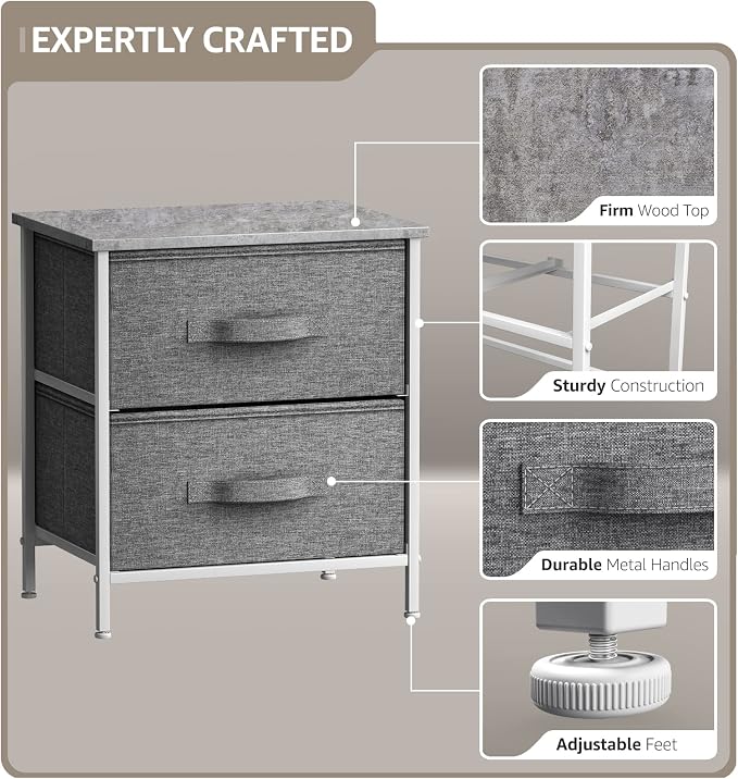 Sorbus Nightstand with 2 Drawers - Image 4