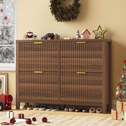47" Fluted Shoe Cabinet Stoarge by YomiluveDesign