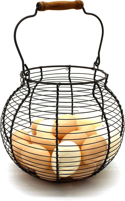 CVHOMEDECO. Antique Wire Egg Basket - Image 2