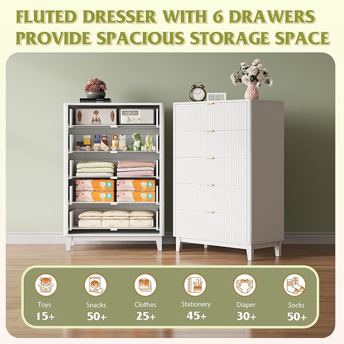 WLIVE Fluted Dresser for Bedroom - Image 4