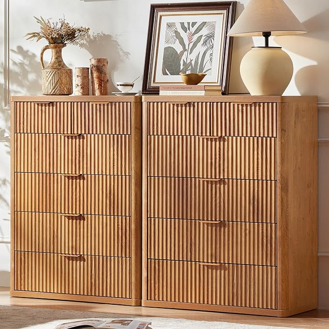LEYAOYAO Fluted 6 Drawers Dresser by LEYAOYAO-Findtheshiningpointofyourideallife%EF%BC%81