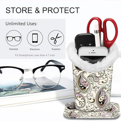 Fintie Plush Lined Eyeglasses Holder, Glasses Stand Case, Anti-scratch Glasses - Image 5