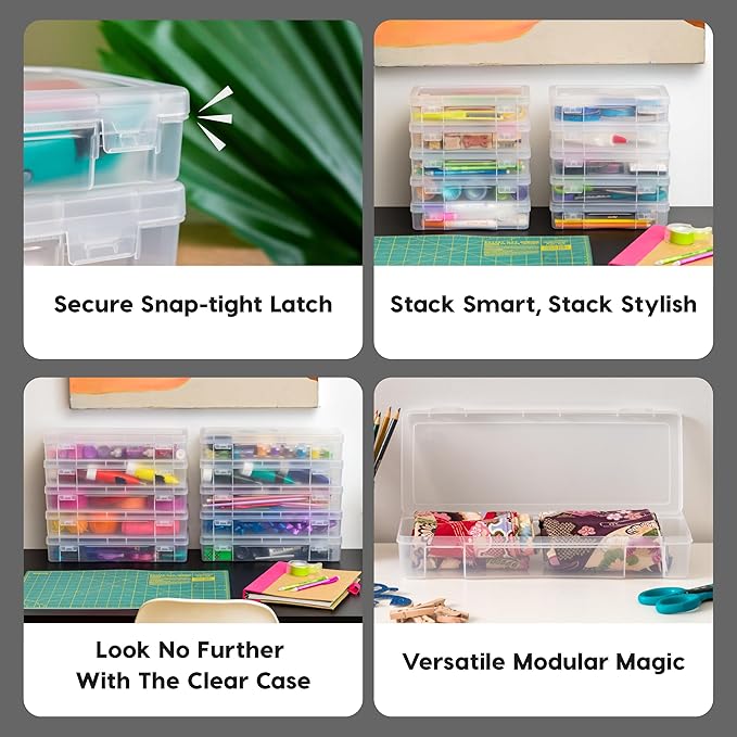 IRIS USA Pencil Case Boxes, |Made in USA|, Plastic Bead Organizing Containers - Image 3