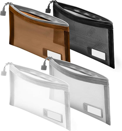 Set & Done Small Mesh Zipper Pouches – Nylon Cosmetic Bags by SETDONE