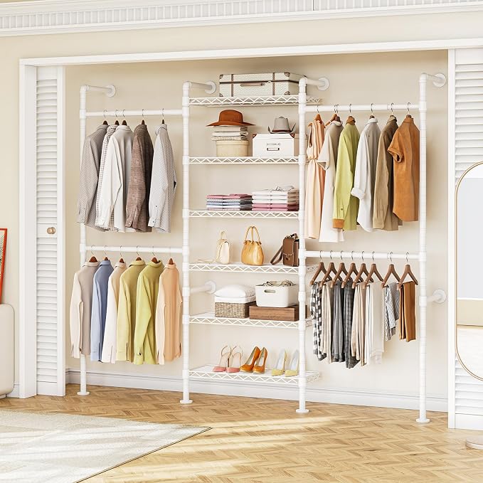 ONBRILL H3 Expandable Wall Mounted Closet System, 5.4FT-8.1FT Closet Organizer by ONBRILL