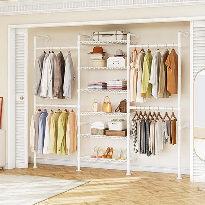ONBRILL H3 Expandable Wall Mounted Closet System, 5.4FT-8.1FT Closet Organizer by ONBRILL