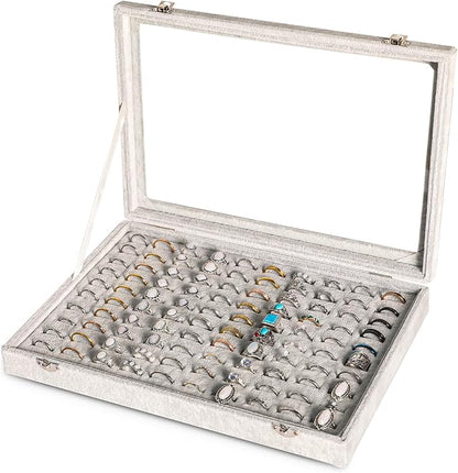 Frebeauty Ring Organizer Tray 100 Slots Ring Holder by Frebeauty