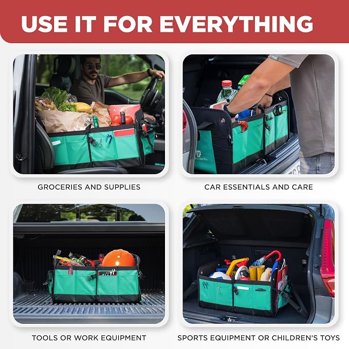 TRUNKCRATEPRO Teal Car Accessories Trunk Organizer Premium Multi Movable - Image 7