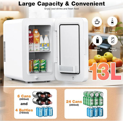 13L/22L Mini Fridge for Bedroom, Non-condensing Small Skincare Fridge, 110V/12V - Image 3