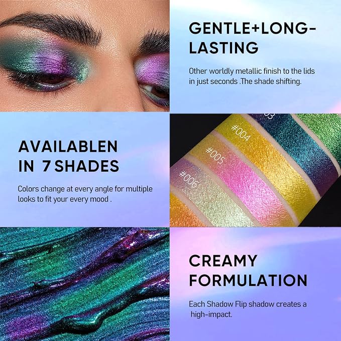 MAKI YIKA Glitter Liquid Eyeshadow Chameleon Metallic Eyeshadow MultiColor - Image 4
