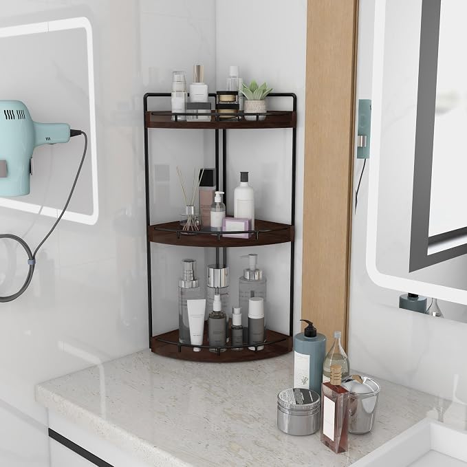 Dorhors Corner Bathroom Organizer Countertop, Vanity Counter Storage Shelf | 3 - Image 2