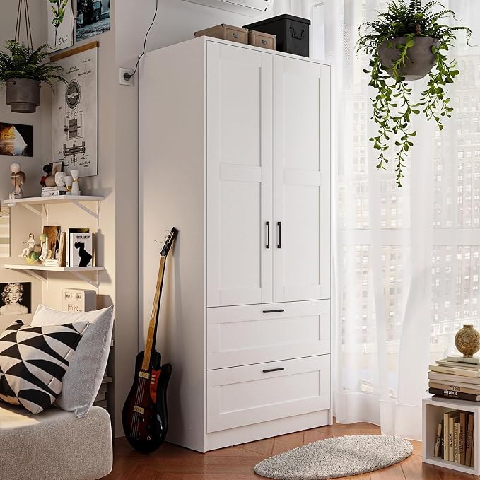 Fenghua Lizhi Wood White Wardrobe Closet by Unknown