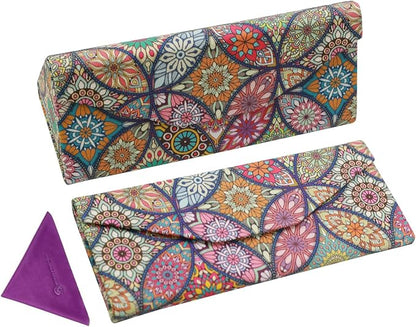 Foldable Glasses Case, Magnetic PU Leahter Sunglasses Case, Cute Hard Shell by FLYINGMAGE