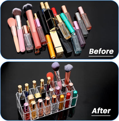 4 Pcs Perfume Organizer, 24 Slots Clear Acrylic Lipstick Organizer, Perfume - Image 3