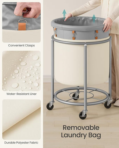 SONGMICS Laundry Basket, Rolling Steel Frame - Image 7