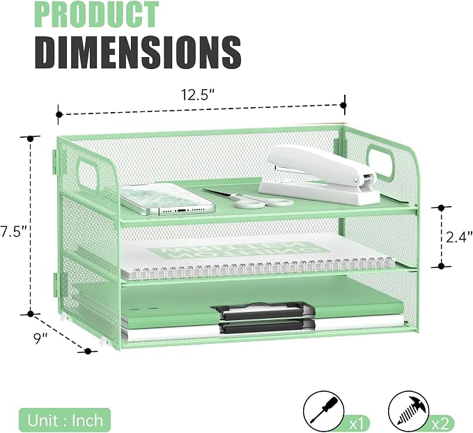DALTACK 3 Tier Paper Organizer - Image 3