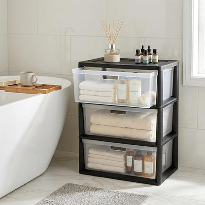 Wide 3-Drawer Storage Organizer Tower - Image 2