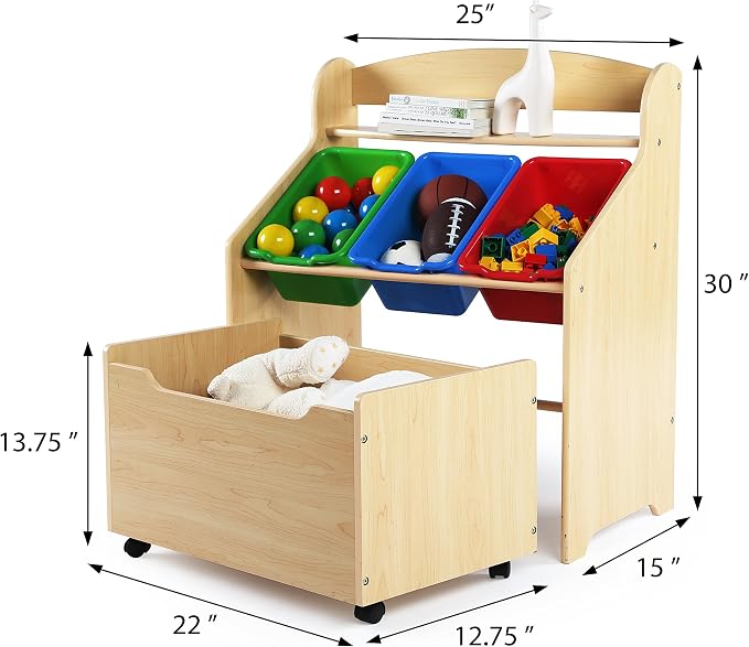 Humble Crew Kids' Store-All Unit, Natural Finish - Image 2