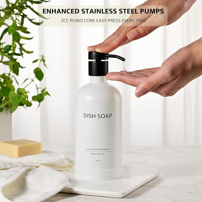 Glass Kitchen Soap Dispenser Set - Image 3