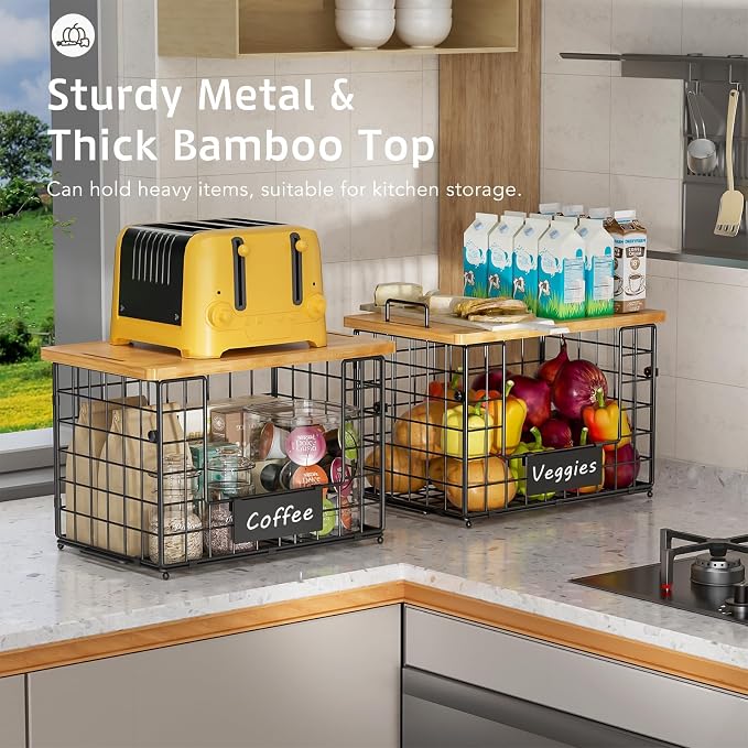 2-Pack Stackable Wire Baskets - Image 8