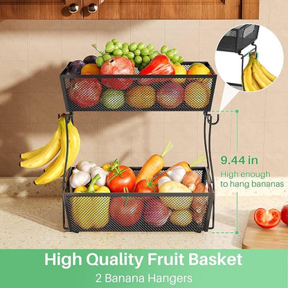 SNTD 2-Tier Mesh Fruit Basket for Kitchen Counter - Image 6