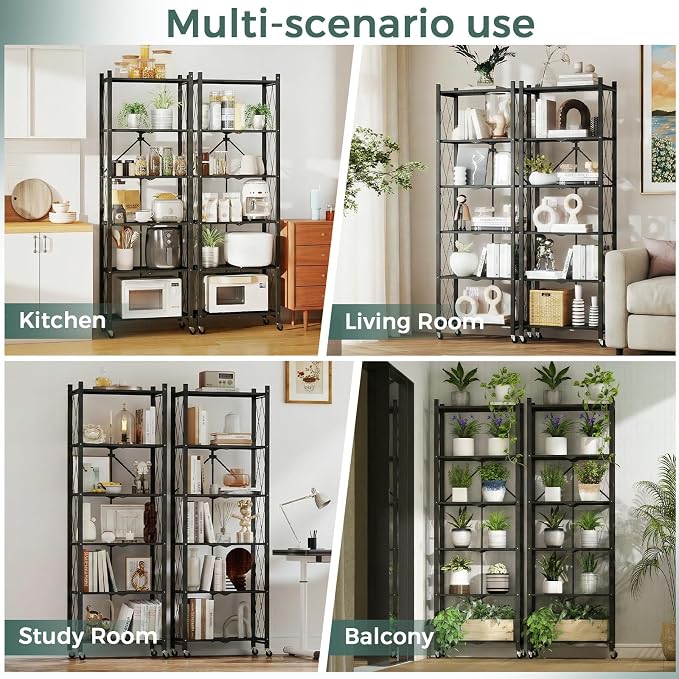 DEANIC 6-Shelf Folding Bookcase - Image 6