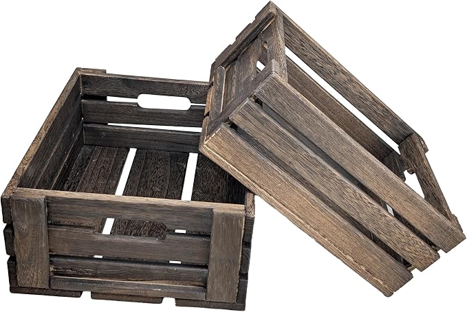 ARTAWEIN Rustic Vintage Finished Wooden Crate by ARTAWEIN
