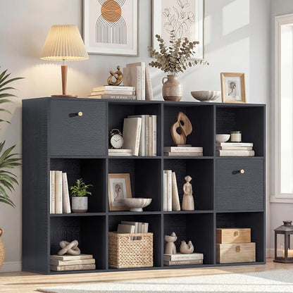Cube Storage Organizer with 12 Open Shelf, Freestanding Book Case, Cubicle by Odeekea