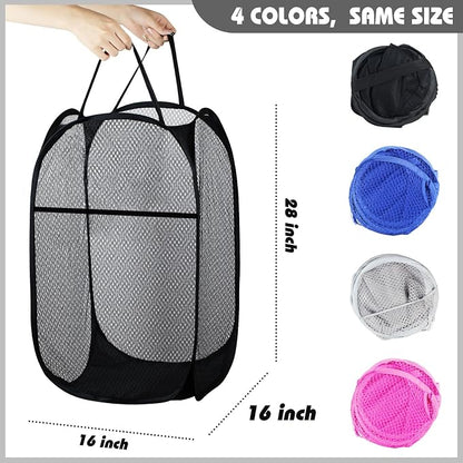 Collapsible Pop Up Laundry Hamper, Extra Large Mesh Foldable Laundry Basket Bag - Image 2