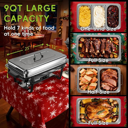 sifer 9Qt 4Pack Chafing Dishes for Buffet | Chafing Dishes - Image 2
