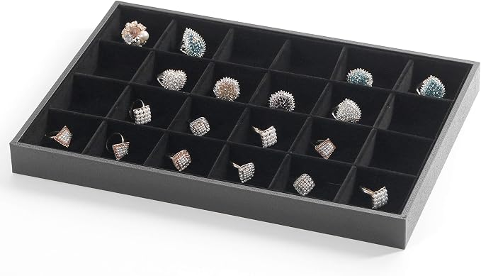 Stratalife 24 Grid Jewelry Organizer Tray, Stackable Drawer Earring Organizer - Image 3