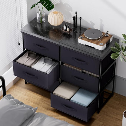 GcdPai Dresser with 6 Fabric Drawer Leather Desktop Sturdy Metal Plastic - Image 4