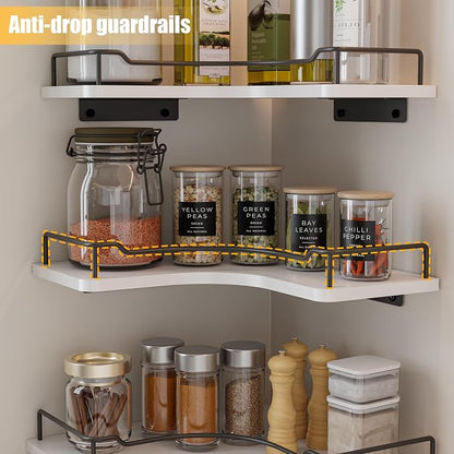 L-Shaped Corner Floating Shelves Set of 3, Rustic Wood Wall Mounted Storage - Image 9