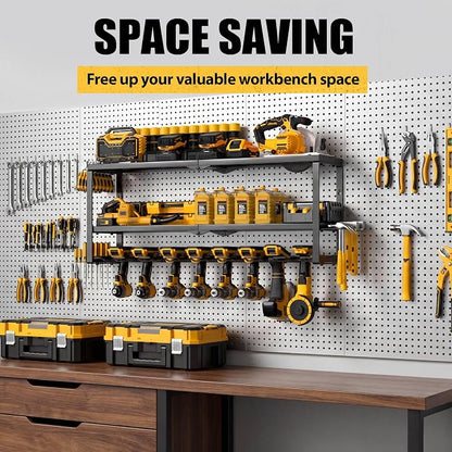Heavy Duty Power Tool Organizer Wall Mount, Metal Tool Storage Rack Loads 320lbs - Image 6
