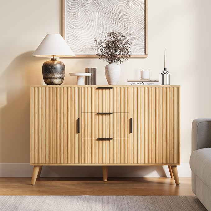 47.2" Fluted Sideboard Buffet Cabinet - Image 3